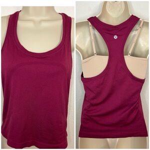 lululemon Maroon Swiftly Tank Top Cropped 20” Length Size 6